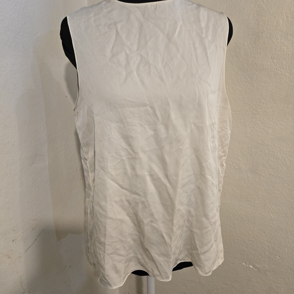 Theory Ivory Sleeveless Blouse Size L